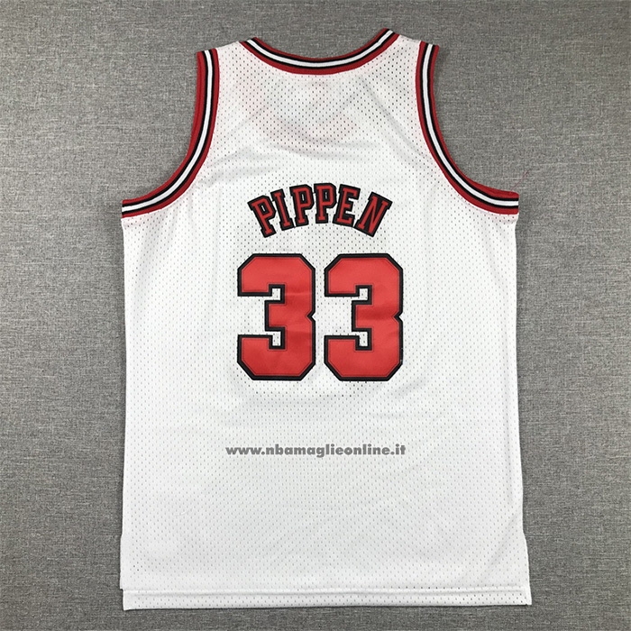 Maglia Bambino Chicago Bulls Scottie Pippen #33 Mitchell & Ness 1997-98 Bianco